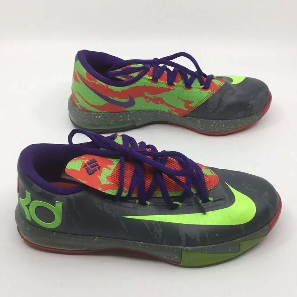 Nike KD 6 VII energy Kevin Durant gray neon green Size kids 4 Youth
